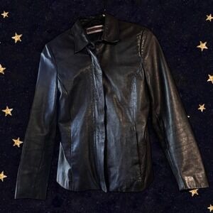 Vintage Amanda Smith Petites Black Leather Jacket